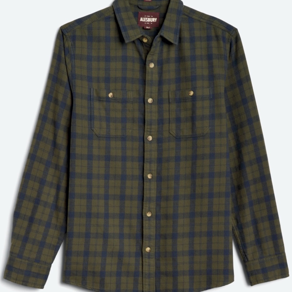 Alesbury Fireside Brushed Flannel Green NWT